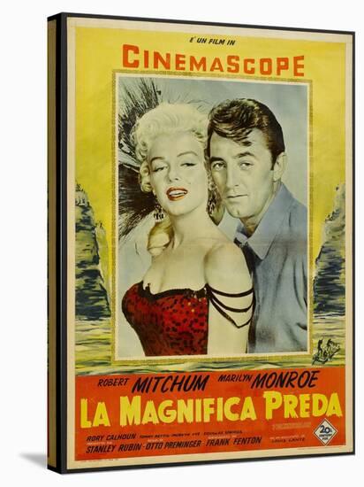 River of No Return, Italian Movie Poster, 1954-null-Stretched Canvas