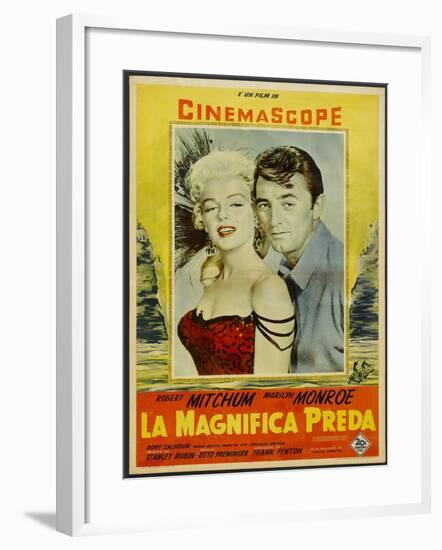 River of No Return, Italian Movie Poster, 1954-null-Framed Art Print