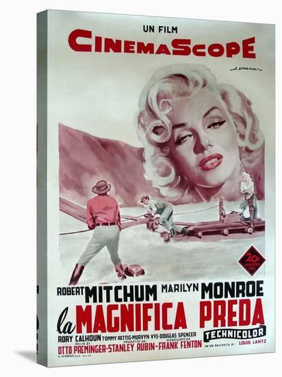 River of No Return, Italian Movie Poster, 1954-null-Stretched Canvas