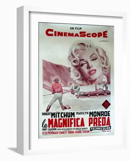 River of No Return, Italian Movie Poster, 1954-null-Framed Art Print