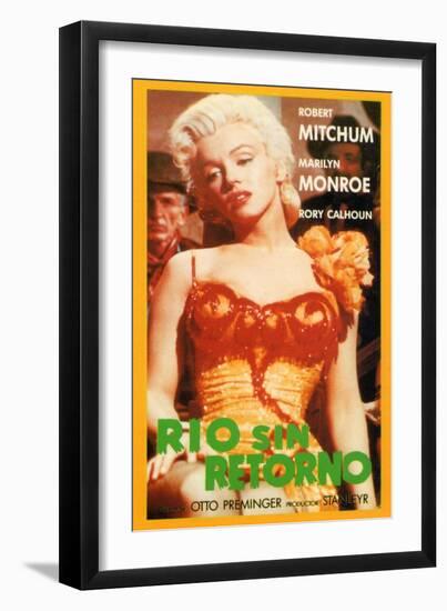 River of No Return, Spanish Movie Poster, 1954-null-Framed Art Print