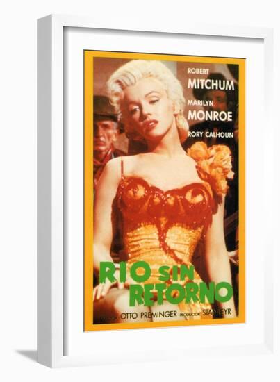 River of No Return, Spanish Movie Poster, 1954-null-Framed Art Print