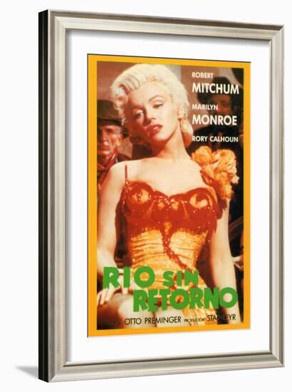 River of No Return, Spanish Movie Poster, 1954-null-Framed Art Print