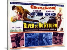 River of No Return, UK Movie Poster, 1954-null-Stretched Canvas