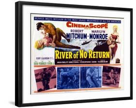 River of No Return, UK Movie Poster, 1954-null-Framed Art Print