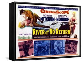 River of No Return, UK Movie Poster, 1954-null-Framed Stretched Canvas