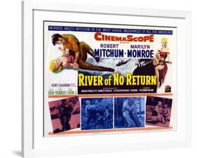 River of No Return, UK Movie Poster, 1954-null-Framed Art Print