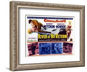 River of No Return, UK Movie Poster, 1954-null-Framed Art Print