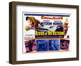 River of No Return, UK Movie Poster, 1954-null-Framed Art Print