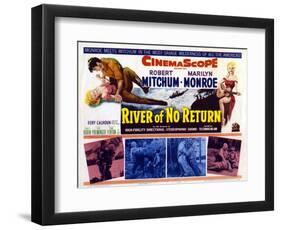 River of No Return, UK Movie Poster, 1954-null-Framed Art Print