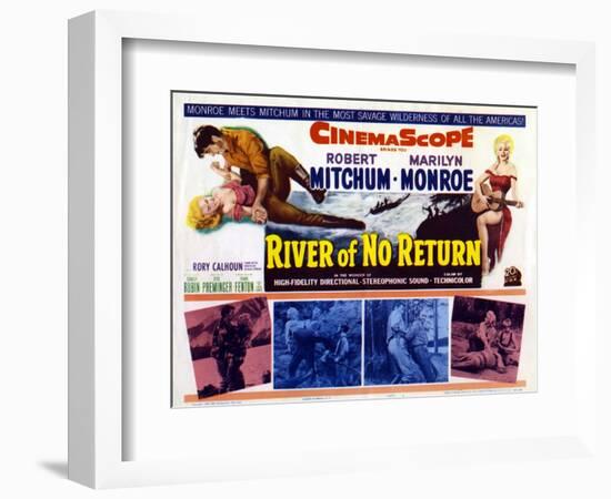 River of No Return, UK Movie Poster, 1954-null-Framed Art Print