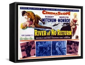 River of No Return, UK Movie Poster, 1954-null-Framed Stretched Canvas