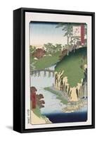 River of Waterfalls, Oji', from the Series 'One Hundred Views of Famous Places in Edo'-Utagawa Hiroshige-Framed Stretched Canvas