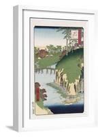River of Waterfalls, Oji', from the Series 'One Hundred Views of Famous Places in Edo'-Utagawa Hiroshige-Framed Giclee Print
