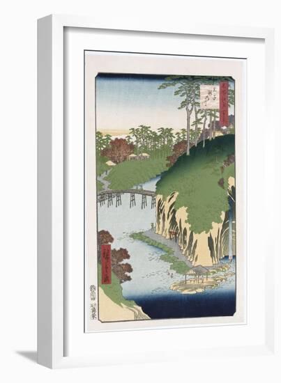 River of Waterfalls, Oji', from the Series 'One Hundred Views of Famous Places in Edo'-Utagawa Hiroshige-Framed Giclee Print