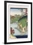 River of Waterfalls, Oji', from the Series 'One Hundred Views of Famous Places in Edo'-Utagawa Hiroshige-Framed Giclee Print