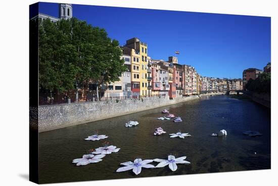 River Onyar During the Flower Festival, Girona, Catalonia, Spain-Rob Cousins-Stretched Canvas
