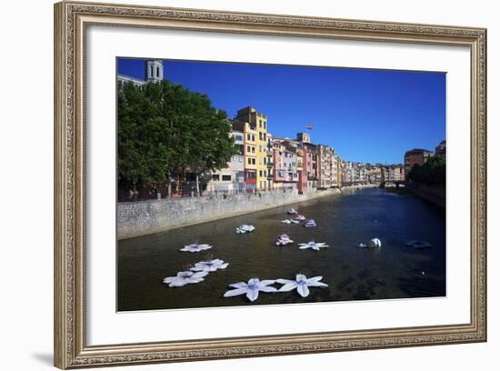 River Onyar During the Flower Festival, Girona, Catalonia, Spain-Rob Cousins-Framed Photographic Print