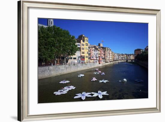 River Onyar During the Flower Festival, Girona, Catalonia, Spain-Rob Cousins-Framed Photographic Print