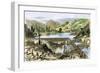 River Operations at Murderer's Bar during the California Gold Rush, c.1850-null-Framed Giclee Print