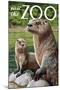 River Otter - Visit the Zoo-Lantern Press-Mounted Art Print