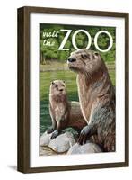 River Otter - Visit the Zoo-Lantern Press-Framed Art Print