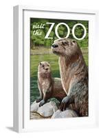 River Otter - Visit the Zoo-Lantern Press-Framed Art Print