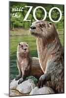 River Otter - Visit the Zoo-Lantern Press-Mounted Art Print