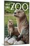 River Otter - Visit the Zoo-Lantern Press-Mounted Art Print