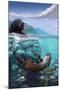River Otters - Underwater Scene-Lantern Press-Mounted Art Print