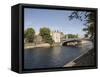 River Ouse with Lendal Bridge and Lendal Tower Beyond, York, Yorkshire, England-Pearl Bucknall-Framed Stretched Canvas