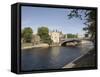 River Ouse with Lendal Bridge and Lendal Tower Beyond, York, Yorkshire, England-Pearl Bucknall-Framed Stretched Canvas