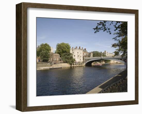 River Ouse with Lendal Bridge and Lendal Tower Beyond, York, Yorkshire, England-Pearl Bucknall-Framed Photographic Print