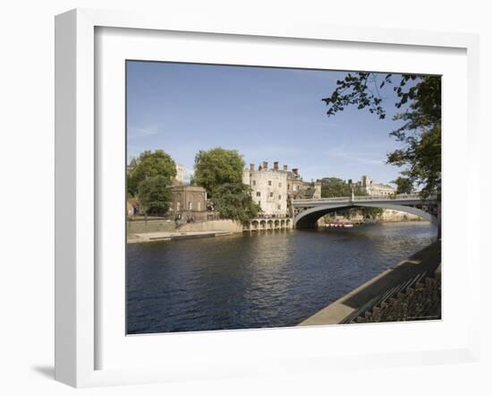 River Ouse with Lendal Bridge and Lendal Tower Beyond, York, Yorkshire, England-Pearl Bucknall-Framed Photographic Print