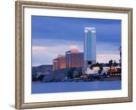 River Palms and Harrah's Casinos on the Colorado River, Laughlin City, Nevada, USA-Richard Cummins-Framed Photographic Print