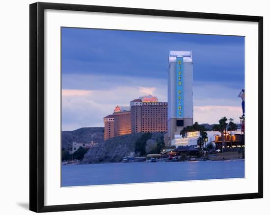 River Palms and Harrah's Casinos on the Colorado River, Laughlin City, Nevada, USA-Richard Cummins-Framed Photographic Print