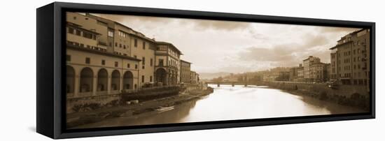 River Passing Through a City, Arno River, Florence, Italy-null-Framed Stretched Canvas
