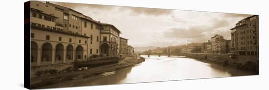 River Passing Through a City, Arno River, Florence, Italy-null-Stretched Canvas