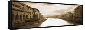 River Passing Through a City, Arno River, Florence, Italy-null-Framed Stretched Canvas