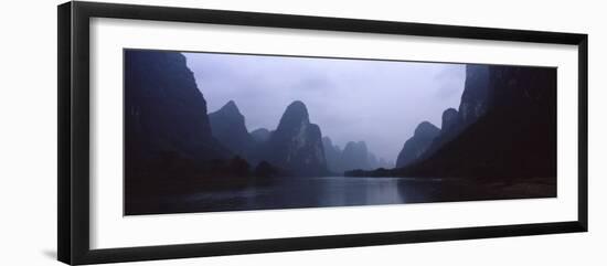 River Passing Through a Hill Range, Guilin Hills, Li River, Yangshuo, China-null-Framed Photographic Print