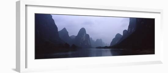 River Passing Through a Hill Range, Guilin Hills, Li River, Yangshuo, China-null-Framed Photographic Print