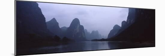 River Passing Through a Hill Range, Guilin Hills, Li River, Yangshuo, China-null-Mounted Photographic Print