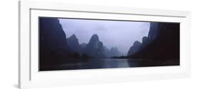 River Passing Through a Hill Range, Guilin Hills, Li River, Yangshuo, China-null-Framed Photographic Print