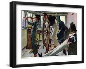 "River Pilot", September 21,1940-Norman Rockwell-Framed Giclee Print