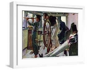 "River Pilot", September 21,1940-Norman Rockwell-Framed Giclee Print