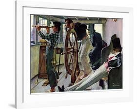 "River Pilot", September 21,1940-Norman Rockwell-Framed Giclee Print