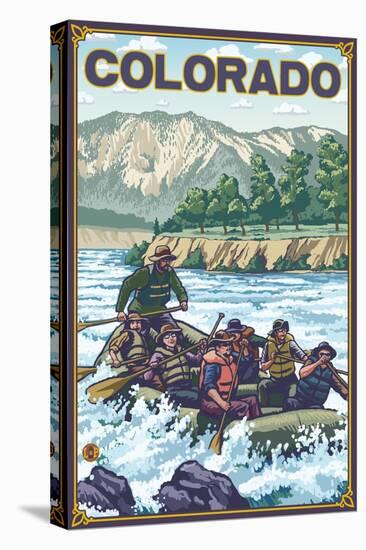 River Rafting - Colorado-Lantern Press-Stretched Canvas