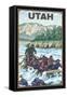 River Rafting - Utah-Lantern Press-Framed Stretched Canvas