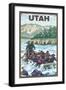 River Rafting - Utah-Lantern Press-Framed Art Print