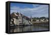 River Reuss and Kapellbrucke, Hofkircke Beyond, Lucerne, Switzerland, Europe-James Emmerson-Framed Stretched Canvas